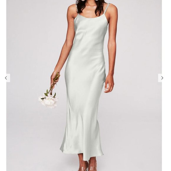 Silk Seafoam Lined A-line "Ricci Slip" Dress - Picture 5 of 7